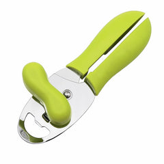 2 PCS 4 in 1 Multifunktionaler Dosenöffner Küche Haushalt Deckelöffner Einmachmesser, Black, Green