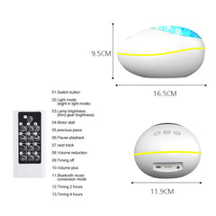 Fernbedienung Glücksstein Ozean Projektionslicht LED Bunte Atmosphäre Nachtlicht USB Multifunktionaler Bluetooth-Lautsprecher