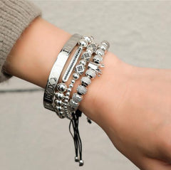Royal Kîng Silber  Armband Bracelet Luxus Armband Bracelet  Schweizer Quarzwerk -ROYAL KING Damenschmuck- Kostenloser Versand Herrenschmuck