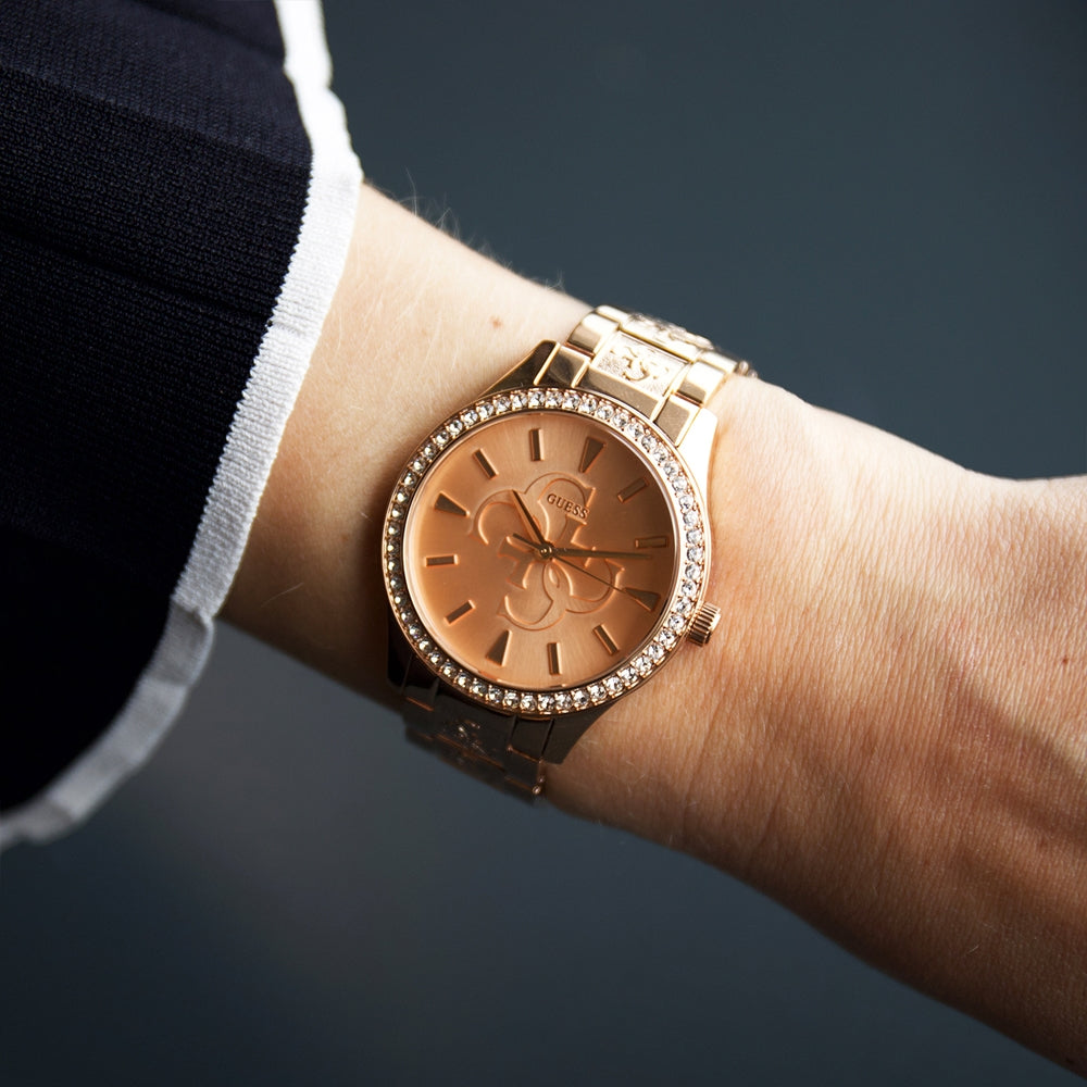 Guess Damenuhr - Anna - W1280L3 Armbandfarbe: rosé Uhren - Schweizer Quarzwerk - Gehäuse Material: Edelstahl Damenuhr - Kostenloser Versand
