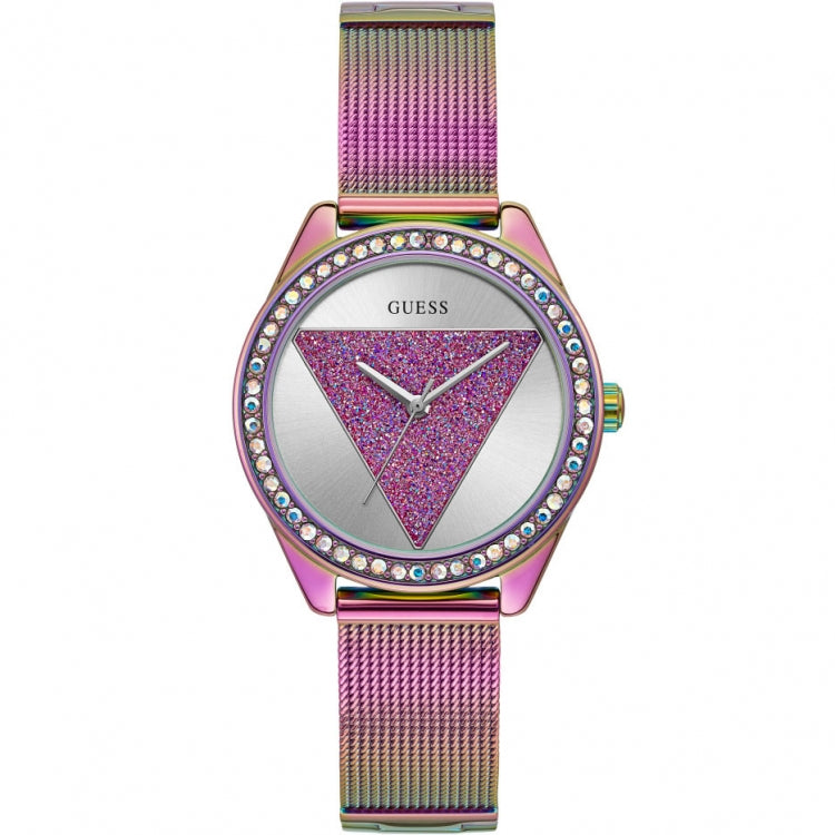 Guess Damenuhr - Tri Glitz - GW0018L1 Armbandfarbe: violett uhren - Schweizer Quarzwerk - Farbe Gehäuse: violett Damenuhr- Kostenloser Versand