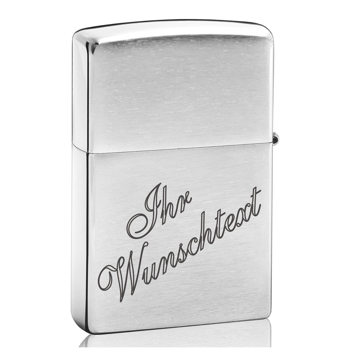 ORIGINAL ZIPPO CHROME BRUSHED (Auf Wunsch mit Gravur) Geschenkidee Herren, Frauen Geschenkidee