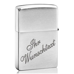 ORIGINAL ZIPPO CHROME BRUSHED (Auf Wunsch mit Gravur) Geschenkidee Herren, Frauen Geschenkidee