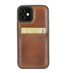 Apple iPhone 12 Mini Bouletta Flexibel Leder Case mit Kartenfach - Tan Schneller Versand Geschenkidee Weihnachten iPhone Handyhülle