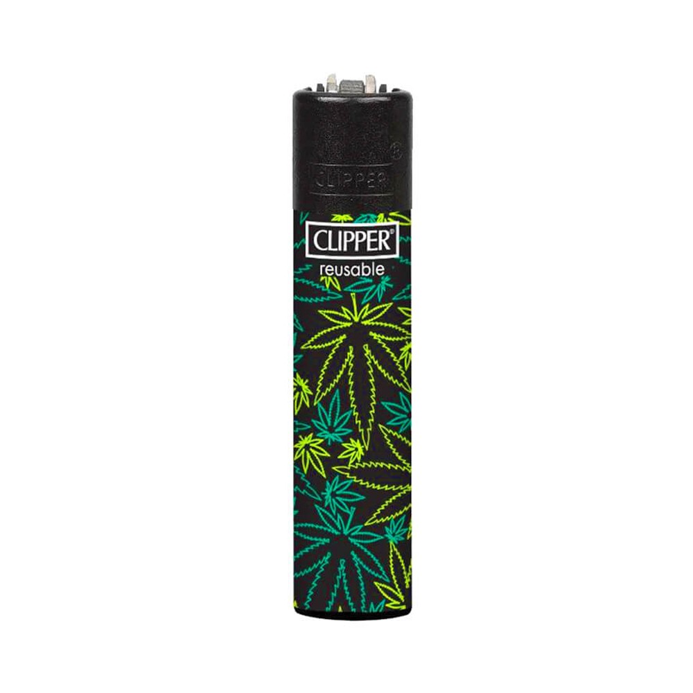 Clipper " Fluo Leaves 3 ", Feuerzeug, Reibradfeuerzeug 