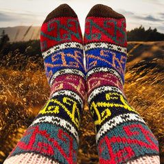 Handmade Stricksocken aus Schafsfell -Reines Naturprodukt 39-41