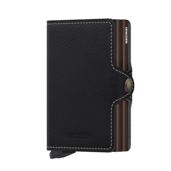 Secrid Twin Wallet Saffiano Brown (Mit Gravur) - Geschenkidee - Geburtstag Geschenkidee, Geschenkidee, Weihnachten Geschenkidee,Vaterstag Gedchenkidee 