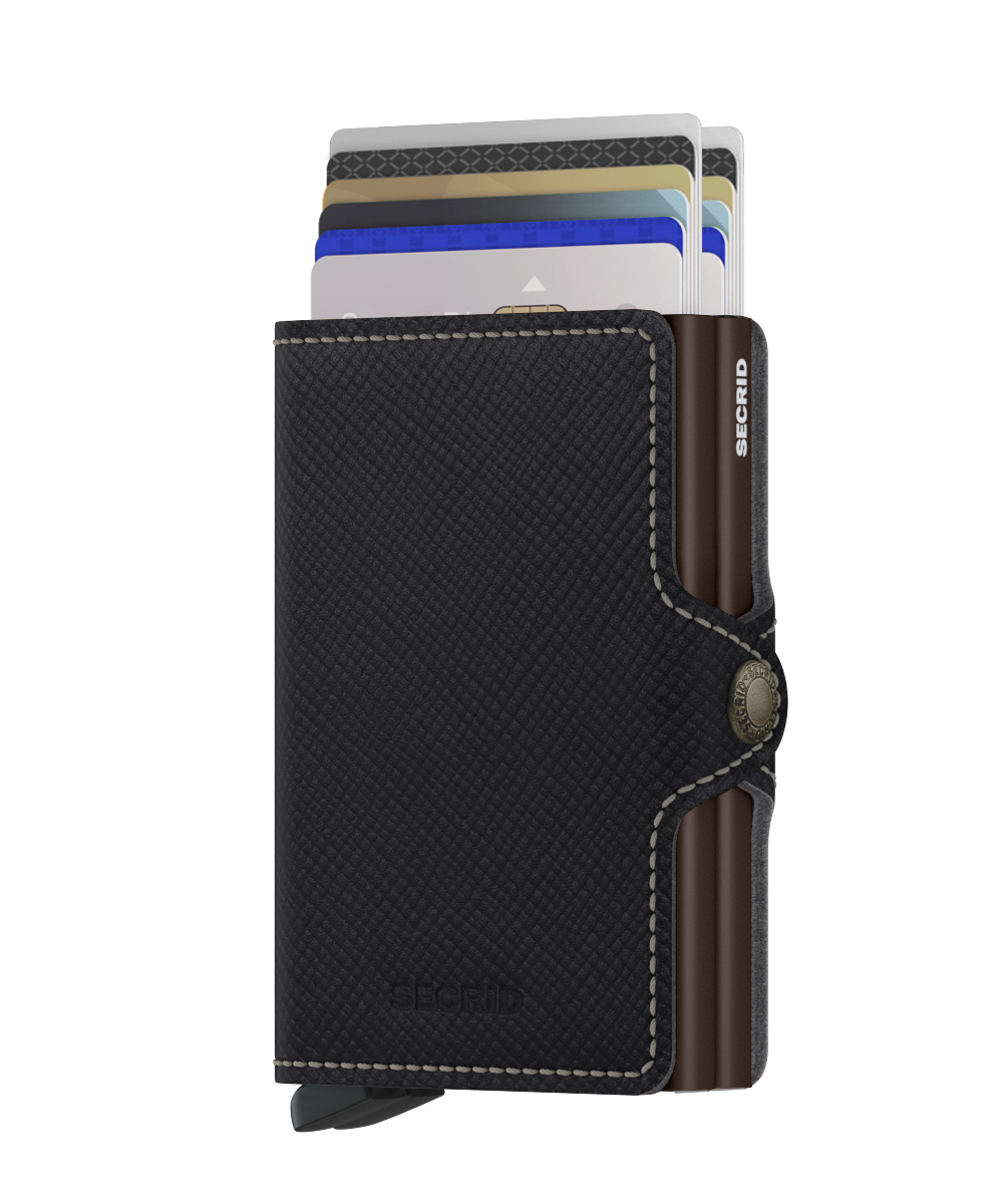 Secrid Twin Wallet Saffiano Brown (Mit Gravur) - Geschenkidee - Geburtstag Geschenkidee, Geschenkidee, Weihnachten Geschenkidee,Vaterstag Gedchenkidee 