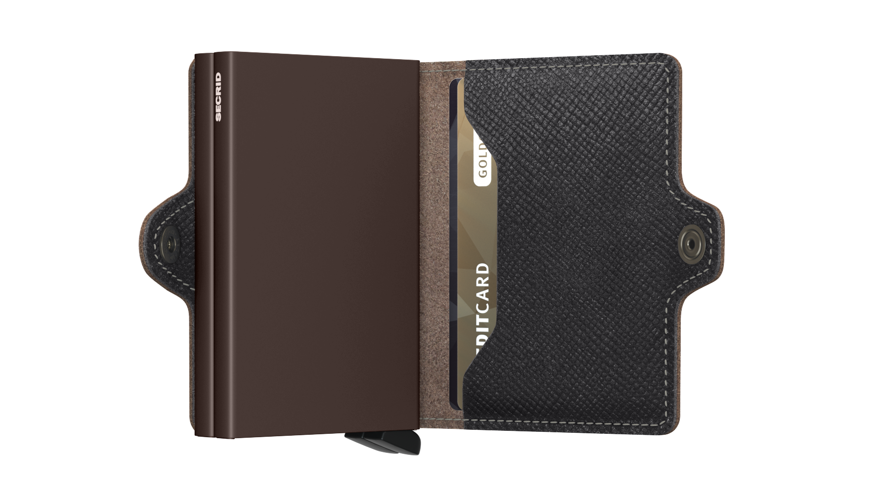 Secrid Twin Wallet Saffiano Brown (Mit Gravur) - Geschenkidee - Geburtstag Geschenkidee, Geschenkidee, Weihnachten Geschenkidee,Vaterstag Gedchenkidee 