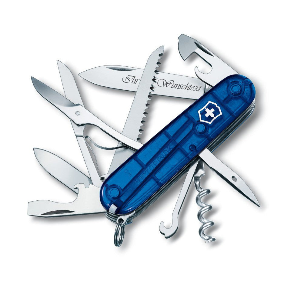 Victorinox Taschenmesser HUNTSMAN mit Gratis Gravur ist ergonomisch geformt und für den Einsatz in der Natur für Camper geeignet. Kostenloser und schneller Versand.