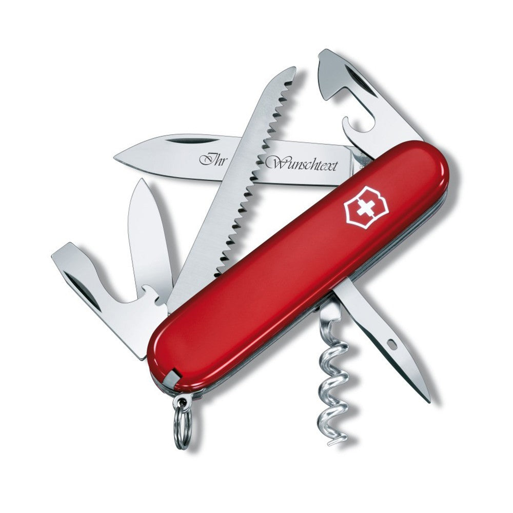 Victorinox Taschenmesser Camper mit Gratis Gravur ist ergonomisch geformt und für den Einsatz in der Natur für Camper geeignet. Kostenloser und schneller Versand.