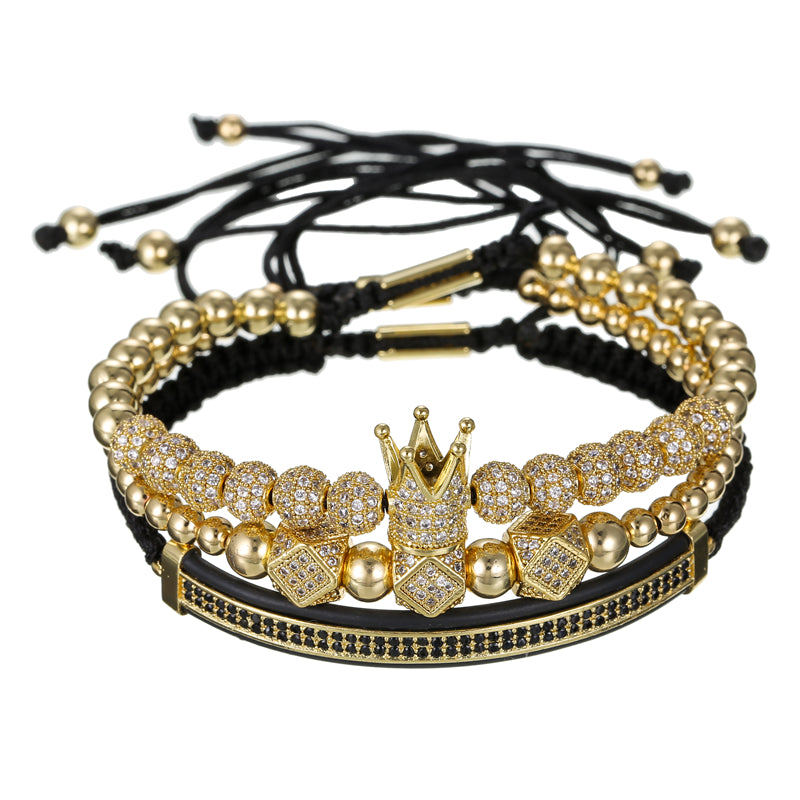 Royal King Schwarz&Gold Armband RK-A-SG-18 Bracelet Luxus Armband Bracelet  Schweizer Quarzwerk -ROYAL KING Damenschmuck- Kostenloser Versand Herrenschmuck