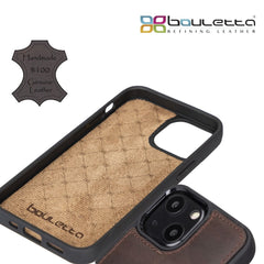 Apple iPhone 13 Bouletta Flex Cover Back Leder mit Kartenfach-Braun Geschenkidee IPhone Handyhülle. Ein tolles Geschenk. iPhone Handyhülle kaufen