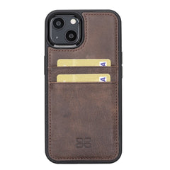 Apple iPhone 13 Bouletta Flex Cover Back Leder mit Kartenfach-Braun Geschenkidee IPhone Handyhülle. Ein tolles Geschenk. iPhone Handyhülle kaufen