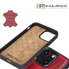 Apple iPhone 13 Bouletta Flex Cover Back Leder mit Kartenfach-Rot Geschenkidee IPhone Handyhülle. Ein tolles Geschenk. iPhone Handyhülle kaufen