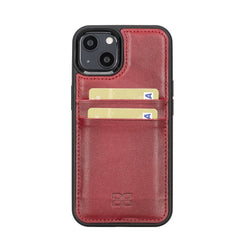 Apple iPhone 13 Bouletta Flex Cover Back Leder mit Kartenfach-Rot Geschenkidee IPhone Handyhülle. Ein tolles Geschenk. iPhone Handyhülle kaufen