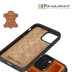 Apple iPhone 13 Mini Bouletta Flex Cover Back Leder Case mit Kartenfach - Tan Geschenkidee IPhone Handyhülle. Ein tolles Geschenk. iPhone Handyhülle kaufen