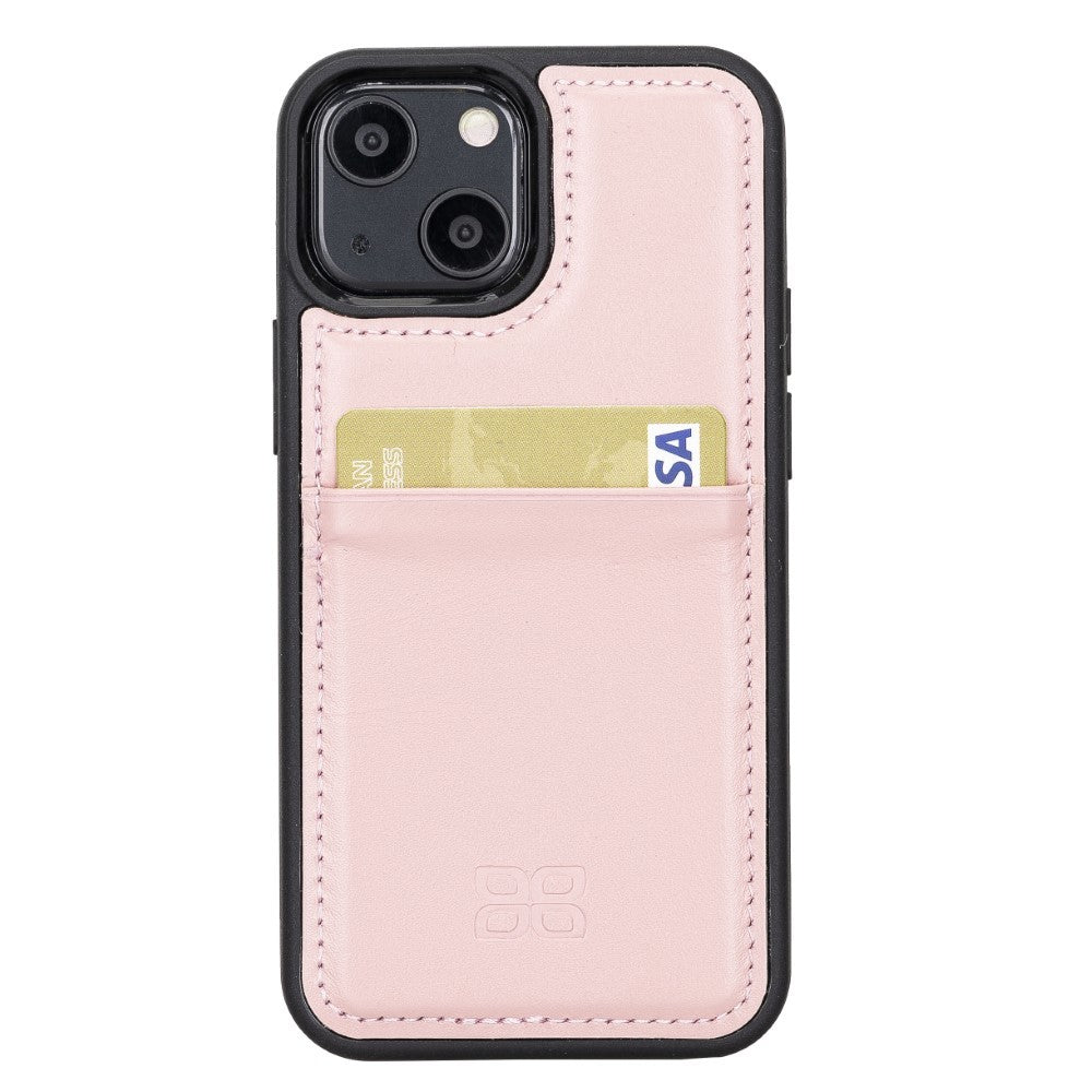 Apple iPhone 13 Mini Bouletta Flex Cover Back Leder mit Kartenfach-Pink Geschenkidee IPhone Handyhülle. Ein tolles Geschenk. iPhone Handyhülle kaufen