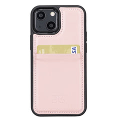 Apple iPhone 13 Mini Bouletta Flex Cover Back Leder mit Kartenfach-Pink Geschenkidee IPhone Handyhülle. Ein tolles Geschenk. iPhone Handyhülle kaufen