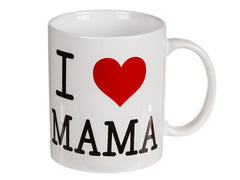 Becher, I love Mama, ca. 10 x 8 cm, Steingut, einzeln