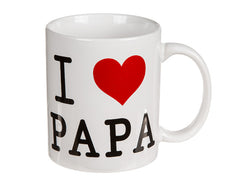 Becher, I love Papa, ca. 10 x 8 cm, Steingut, einzeln