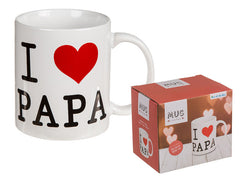 Becher, I love Papa, ca. 10 x 8 cm, Steingut, einzeln