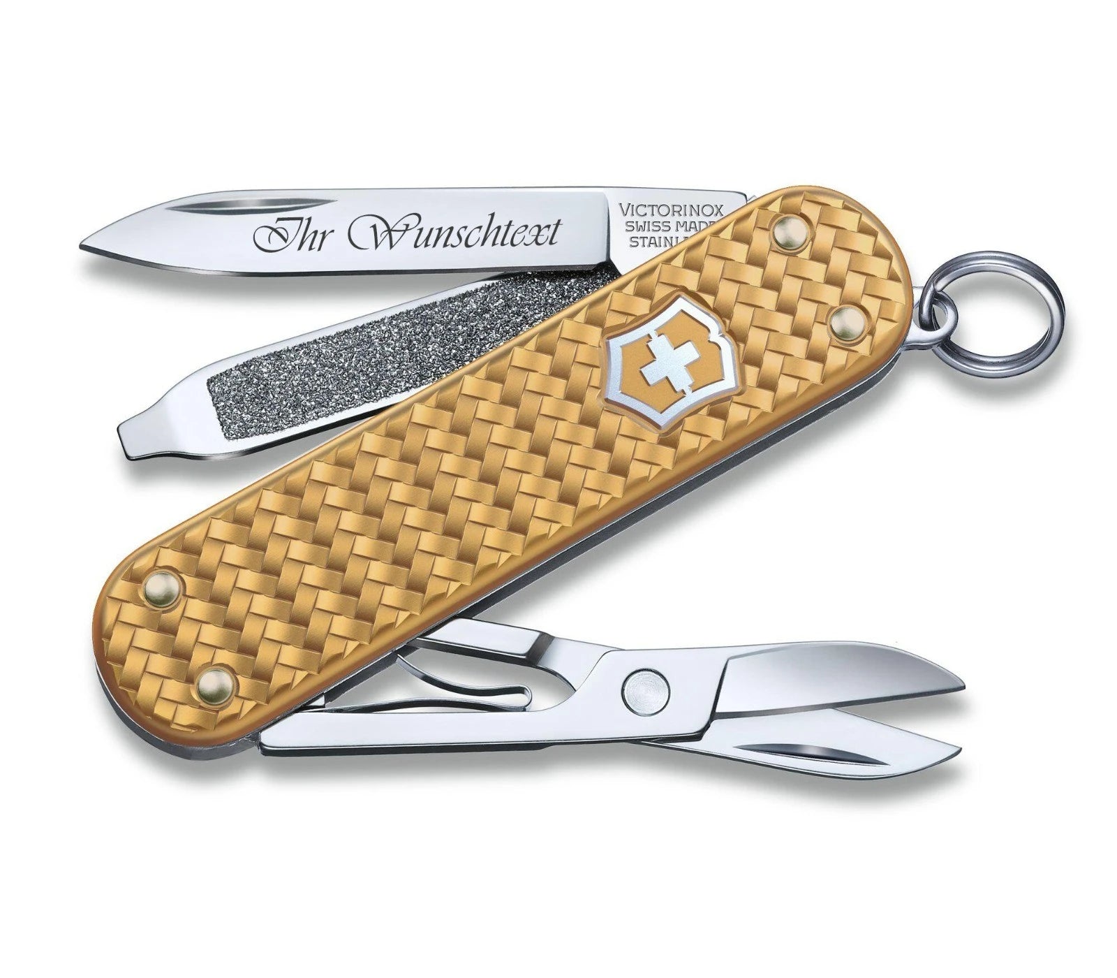 Classic Alox Collection Brass Gold Taschenmesser Mit Gratis Gravur - Geschenkidee - Geschenk für Männer. Kostenloser und schneller Versand. Schweizer Messern von Victorinox