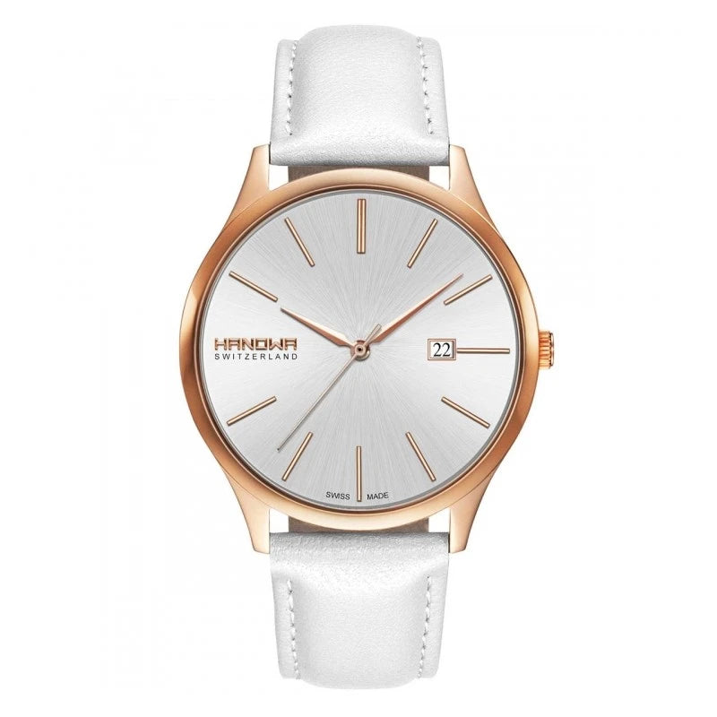 Hanowa Pure Quarz Damenuhr - Geschenk für Damen - Leder Uhr - Damenuhr Güngstig Preis - Swiss Made hohe Qualität Damenuhr