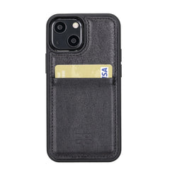 iPhone 13 Mini Bouletta Flex Cover Back Leder Case mit Kartenfach - Schwarz Geschenkidee IPhone Handyhülle. Ein tolles Geschenk. iPhone Handyhülle kaufen