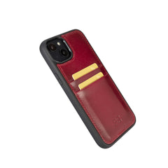 iPhone 14 Bouletta Flex Cover Back Leder mit Kartenfach-Rot