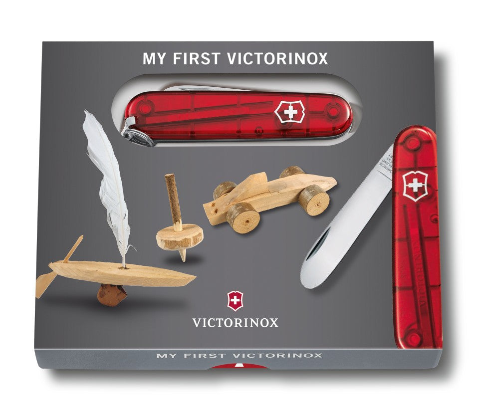 Victorinox Taschenmesser My First Kinderserie ist die beste Wahl, um Ihre Kinder in der Natur zu unterrichten. Auf MyGeschenk mit rosa Blau. 