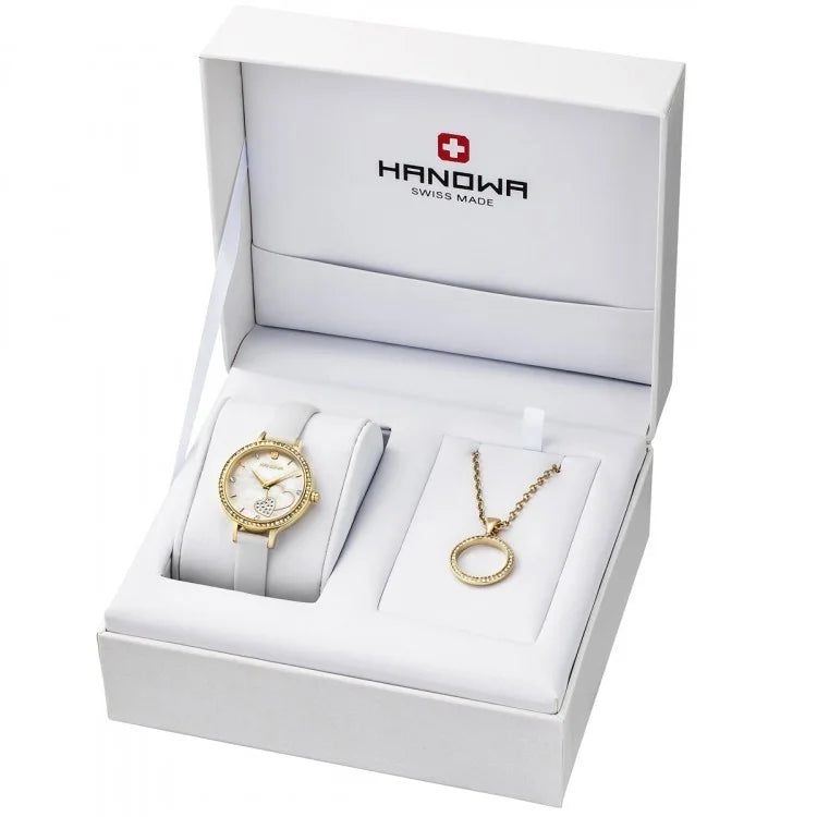 Hanowa Analog Weiss Damenuhr - Geschenk für Damen - Weiss Uhr - Damenuhr Güngstig Preis - Swiss Made hohe Qualität Damenuhr