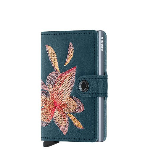 Secrid Miniwallet Stitch Magnolia Petrolio mit Gravur - Geschenkidee. Miniwallet für Güngstig Preis. Geschenk für Männer. Geburtstag Geschenk