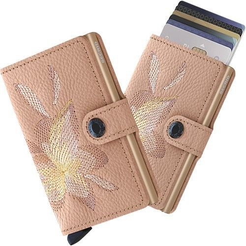 Secrid Miniwallet Stitch Magnolia Rose mit Gravur - Geschenkidee. Miniwallet für Güngstig Preis. Geschenk für Männer. Geburtstag Geschenk