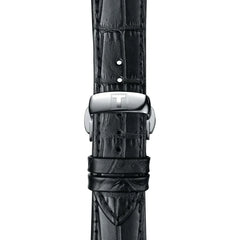 Tissot Tissot Chemin Des Tourelles Automatic Herrenarmbanduhr mit Schwarz Lederarmband  und Schwarz Zifferblatt ist Bei MyGeschenk zu attraktiven Preisen