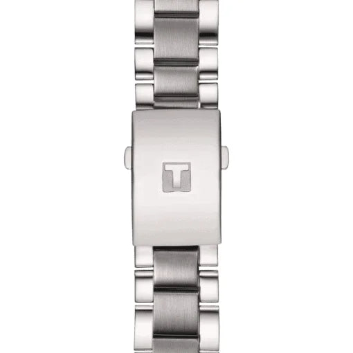 Tissot Gent XL Classic Herrenarmbanduhr mit  Edelstahl Armband und Blau Zifferblatt. Mit seinem Silber farbe Armband sieht es sehr stilvoll aus. 
