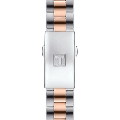 Tissot PR100 Sport Chic Chronograph Damenuhr mit Silber und Roségold Handgelenk und weiss perlmutt Zifferblatt ist bei MyGeschenk zu attraktiven Preisen.