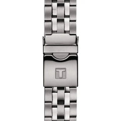 Tissot Seastar 1000 Powermatic 80 Herrenarmbanduhr mit Edelstahlarmband und Blau Zifferblatt. Mit seinem Silber Farbe Armband sieht es sehr stilvoll aus