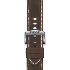 Tissot Supersport Chrono Herrenarmbanduhr mit Lederarmband und Blau Zifferblatt. Mit seinem Braun farbe Armband sieht es sehr stilvoll aus. Kostenloser Versand.