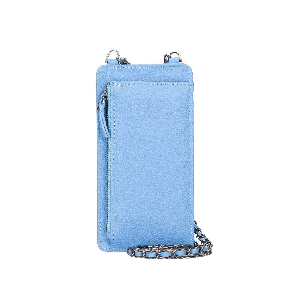 Universal Handytasche Mit Schulterriemen Bis 6.7" Echtleder - Hellblau Geschenkidee IPhone Handyhülle. Ein tolles Geschenk. iPhone Handyhülle kaufen