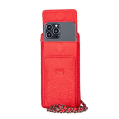 Universal Handytasche Mit Schulterriemen Bis 6.7" Echtleder - Rot Geschenkidee IPhone Handyhülle. Ein tolles Geschenk. iPhone Handyhülle kaufen