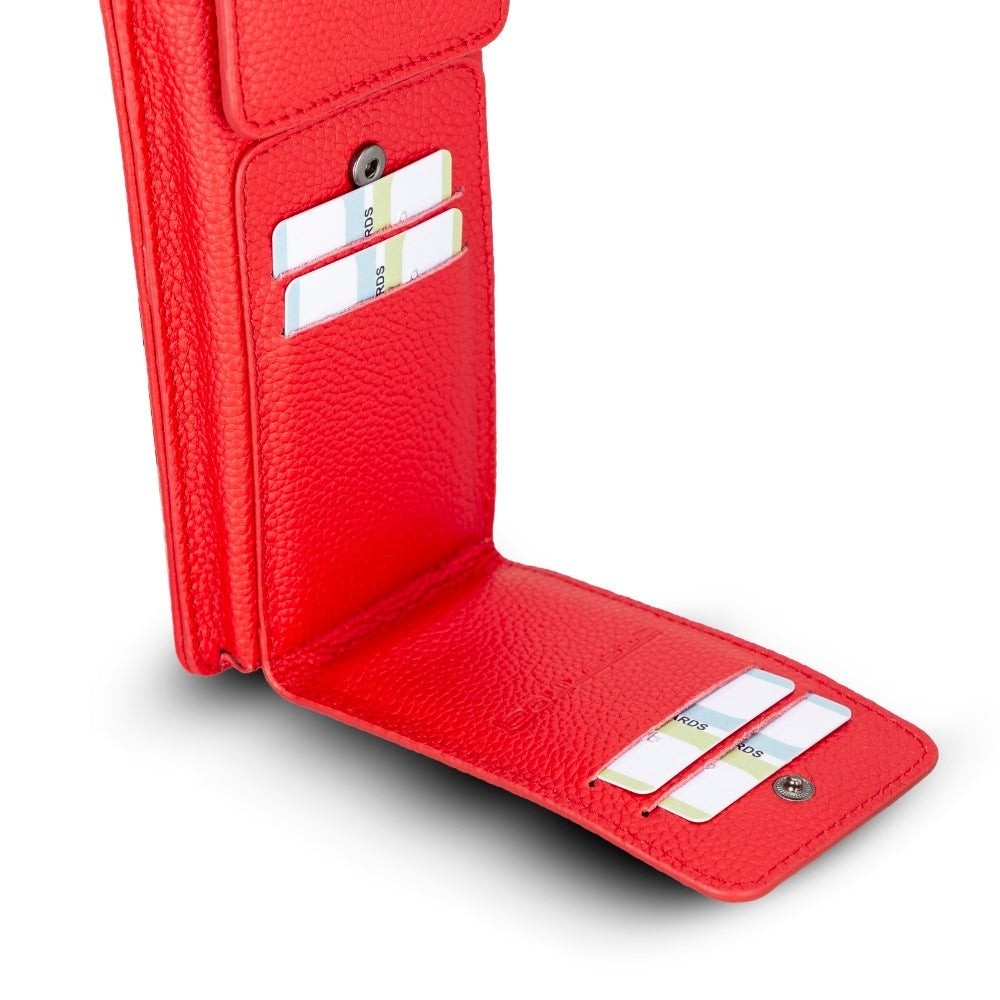 Universal Handytasche Mit Schulterriemen Bis 6.7" Echtleder - Rot Geschenkidee IPhone Handyhülle. Ein tolles Geschenk. iPhone Handyhülle kaufen