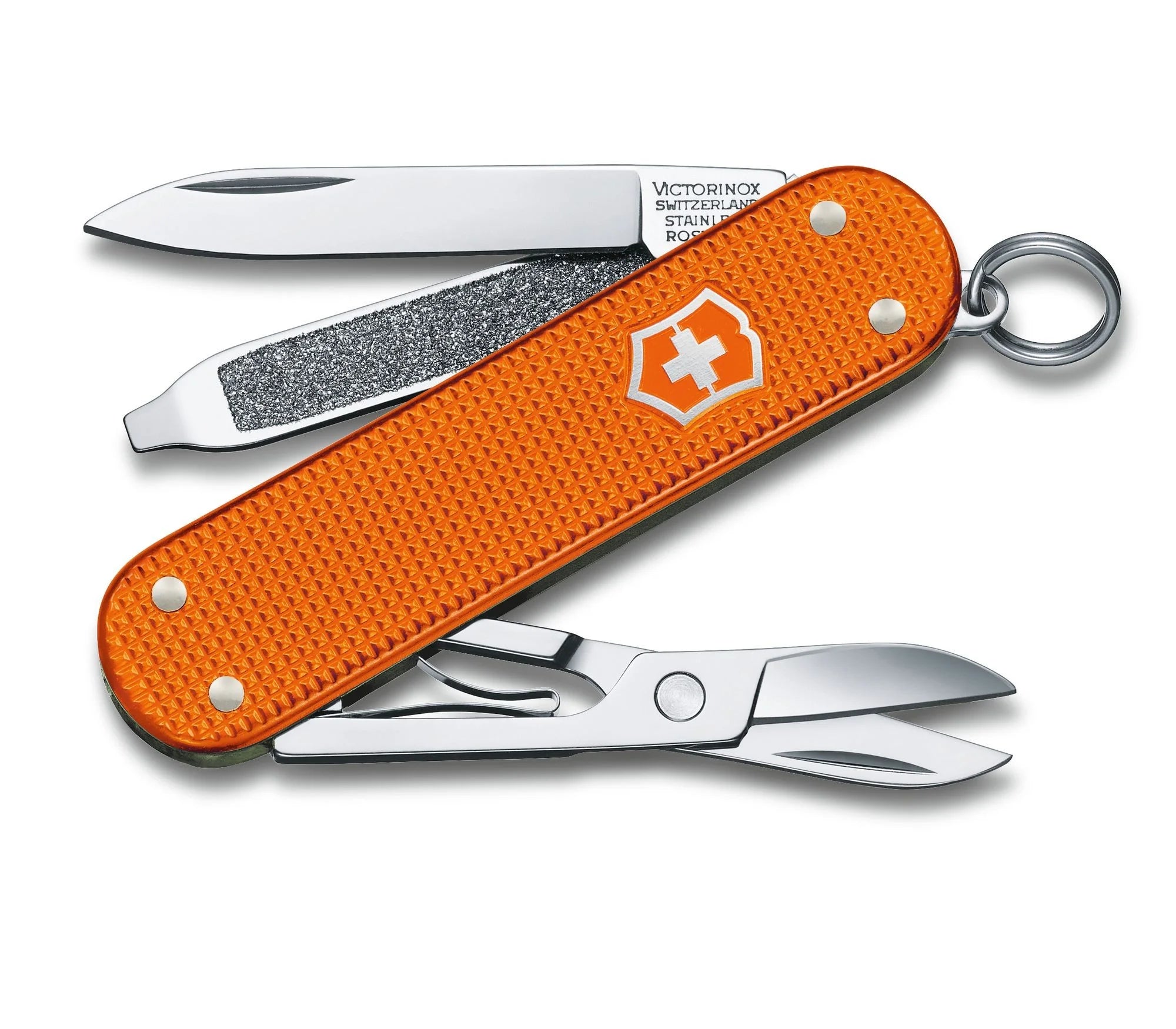 Das orange Taschenmesser Victorinox Classic Alox Limited 2021 Serie glänzt mit einem anderen Design in klassischem Inhalt. Bei MyGeschenk zu attraktiven Preisen.