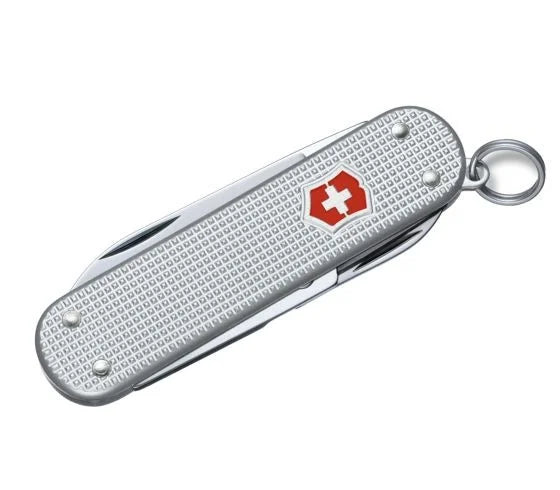 Victorinox Classic Alox Silber Taschenmesser begleitet Sie seit mehr als einem Jahrhundert mit seiner roten Farbe und 7 funktionellen Funktionen.