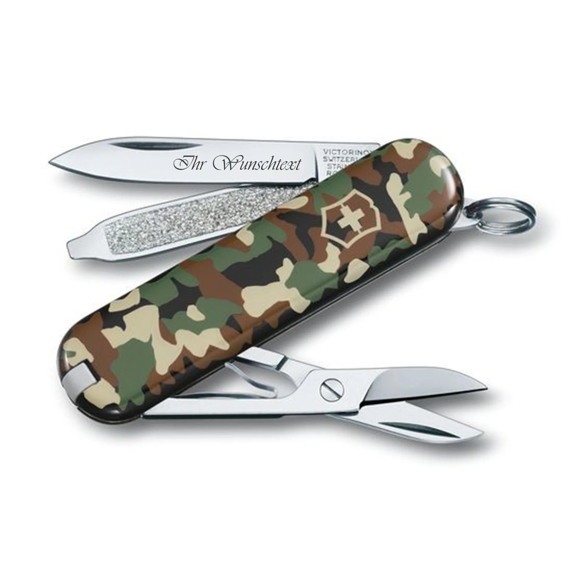 Victorinox Classic SD Serie ist mit ihrer Camouflage Pattern, der kostenlosen Gravuroption und der kostenlosen Lieferung bei MyGeschenk erhältlich.