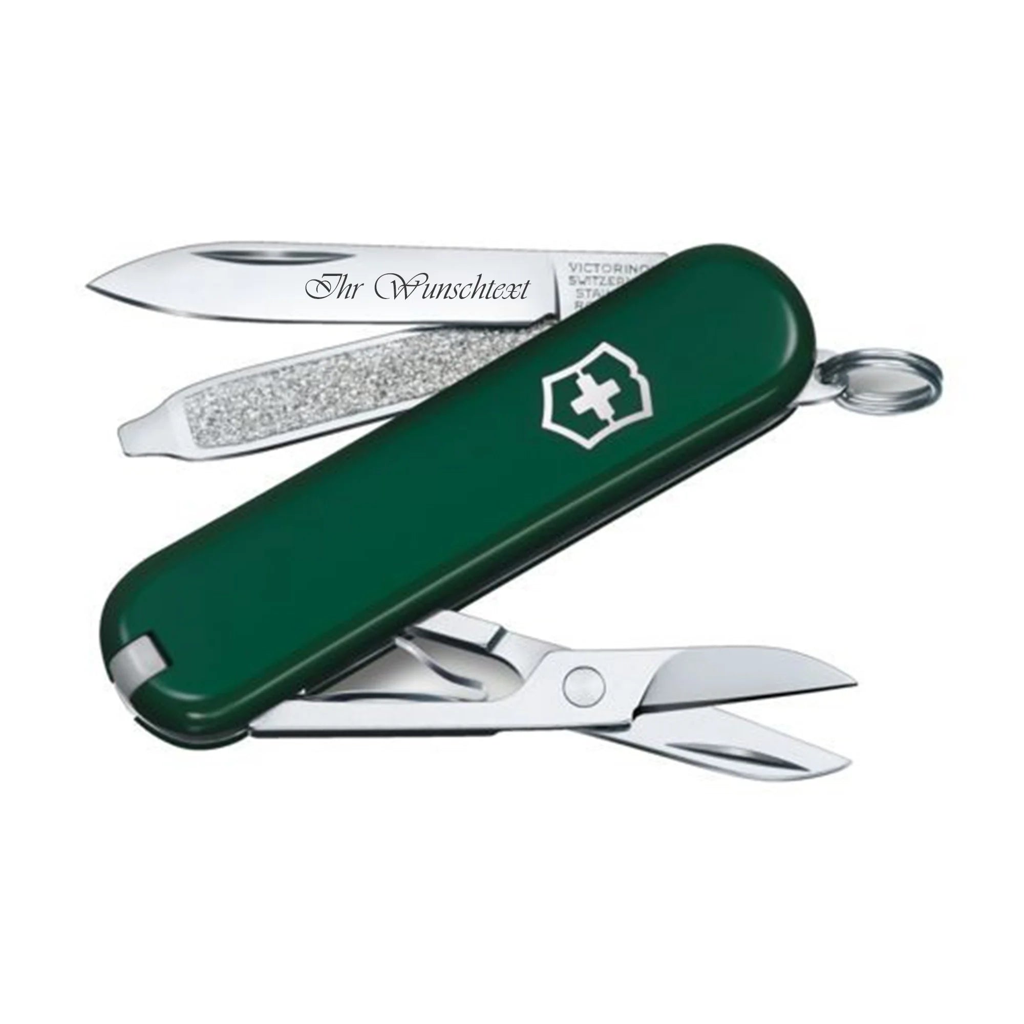 Victorinox Classic SD Serie ist mit ihrer Grün Farbe, der kostenlosen Gravuroption und der kostenlosen Lieferung bei MyGeschenk erhältlich.