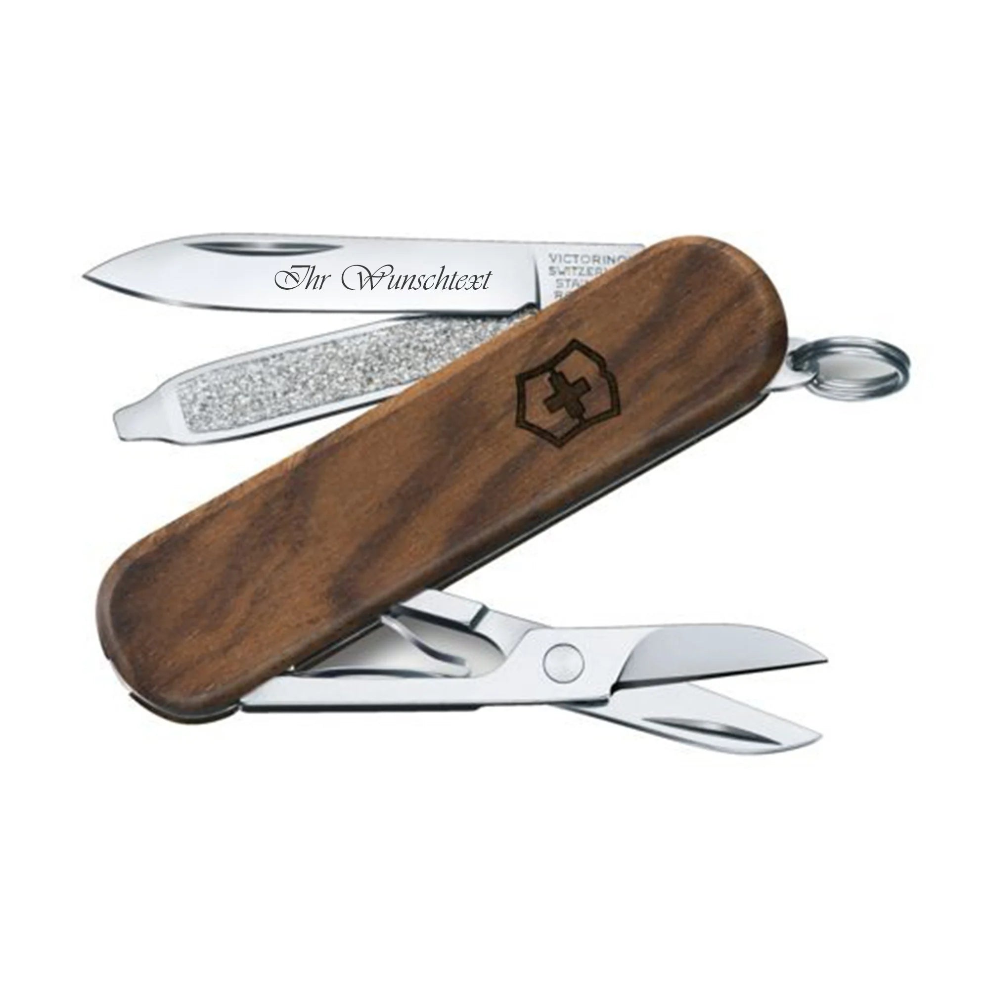 Victorinox Classic SD Serie ist mit ihrer Nussbaumholz taschenmesser Wood, der kostenlosen Gravuroption und der kostenlosen Lieferung bei MyGeschenk erhältlich.