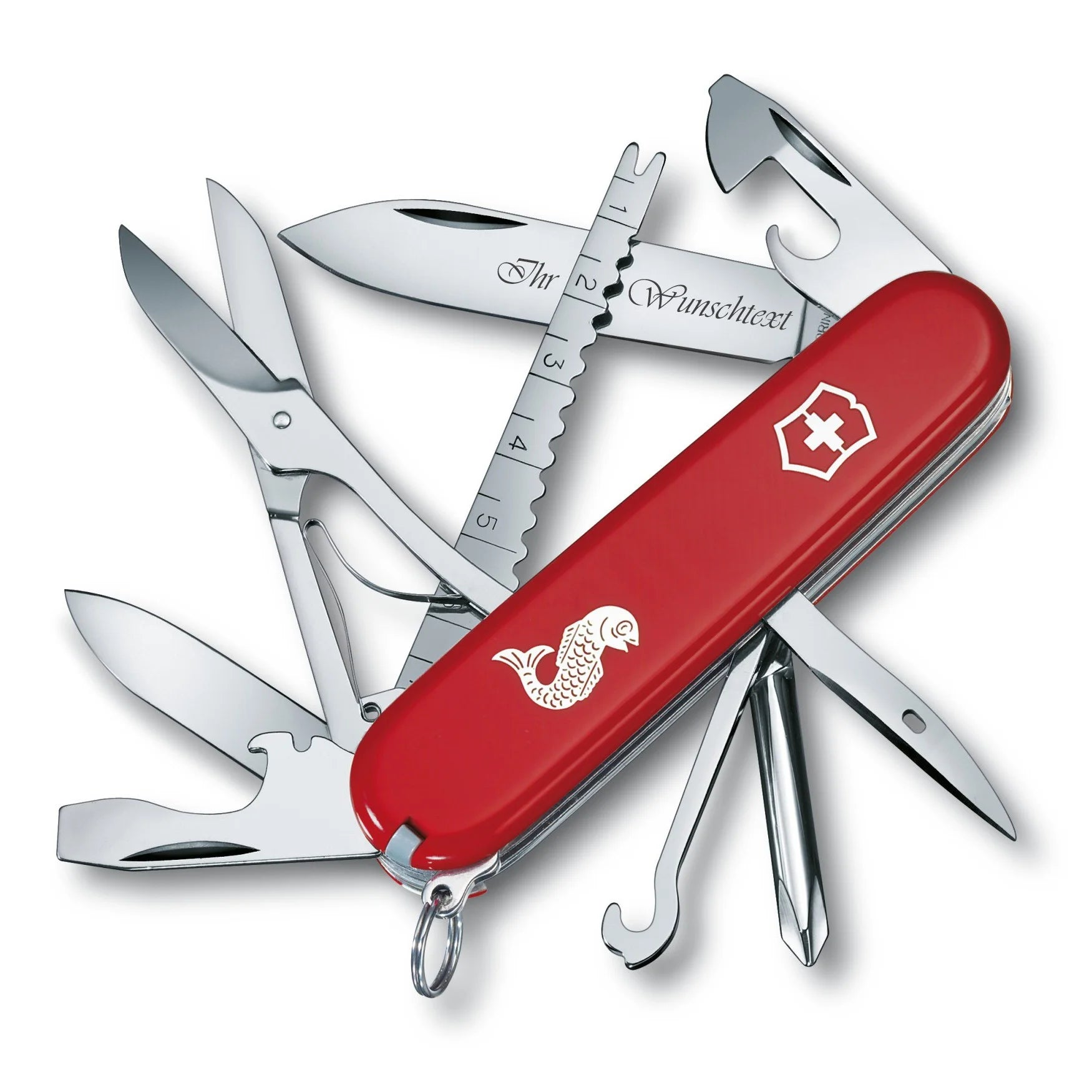 Victorinox Fisherman Taschenmesser ist mit 18 verschiedenen Funktionen die Lieblingswahl von Fischern. Verpassen Sie nicht die Geschenkmesser-Möglichkeiten!