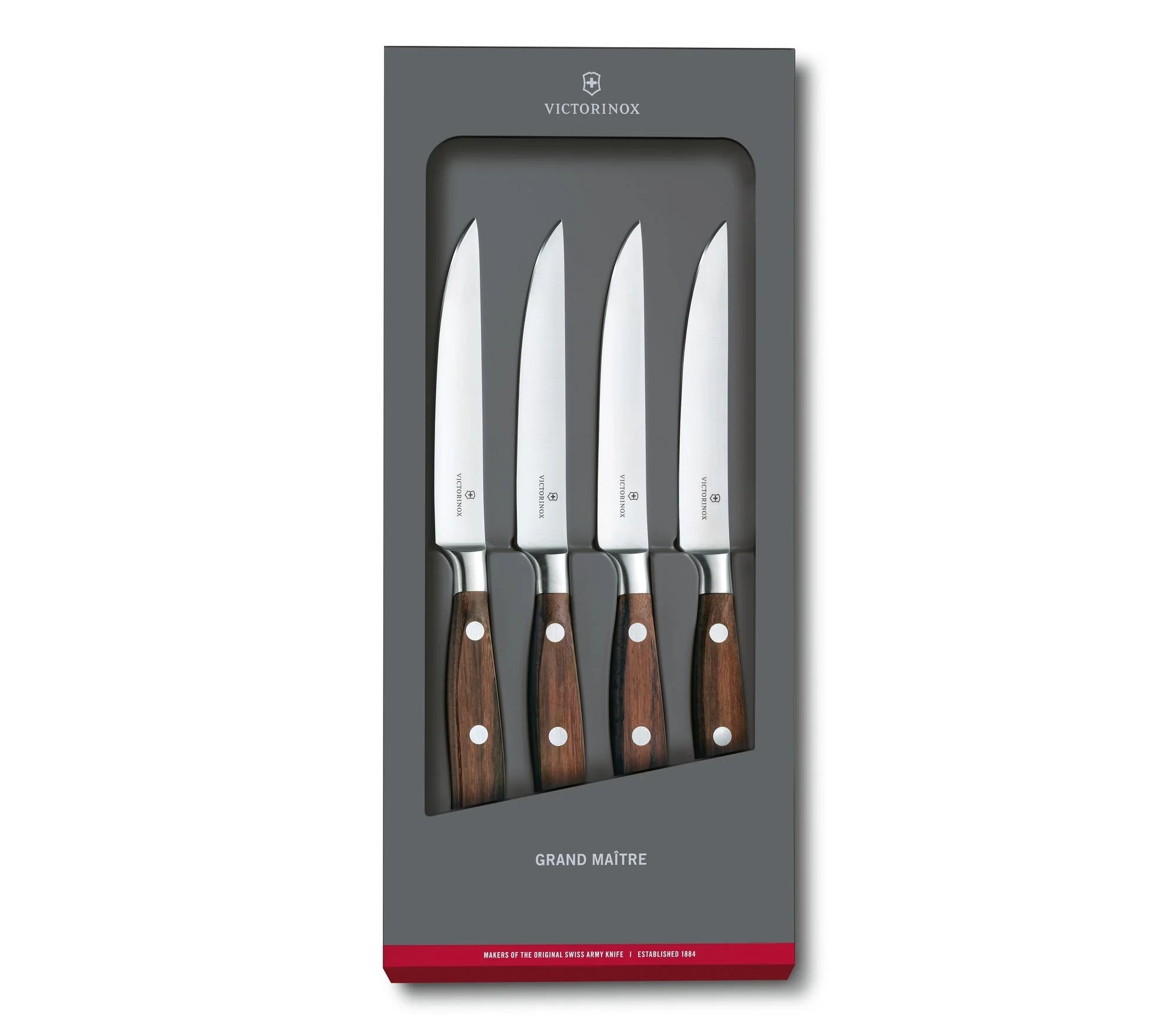 Als Fleischmesser empfiehlt sich Victorinox Grand Maitre Steakmesser 4er-Set mit Wellenschliff und Holzgriff. Preise ab 249.99 CHF und kostenlose Versandmöglichkeit.