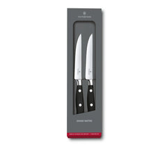 Als Fleischmesser empfiehlt sich Victorinox Grand Maitre Steakmesser 2er-Set mit Wellenschliff und Holzgriff. Preise ab 99,99 CHF und kostenlose Versandmöglichkeit.